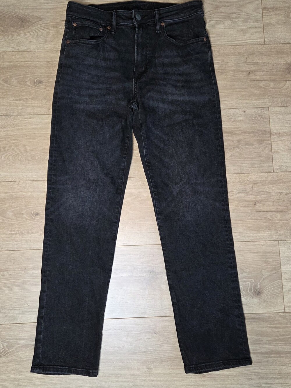 American Eagle AirFlex+ Black Wash Straight Leg Jeans Men's 31x32 Cool Fades